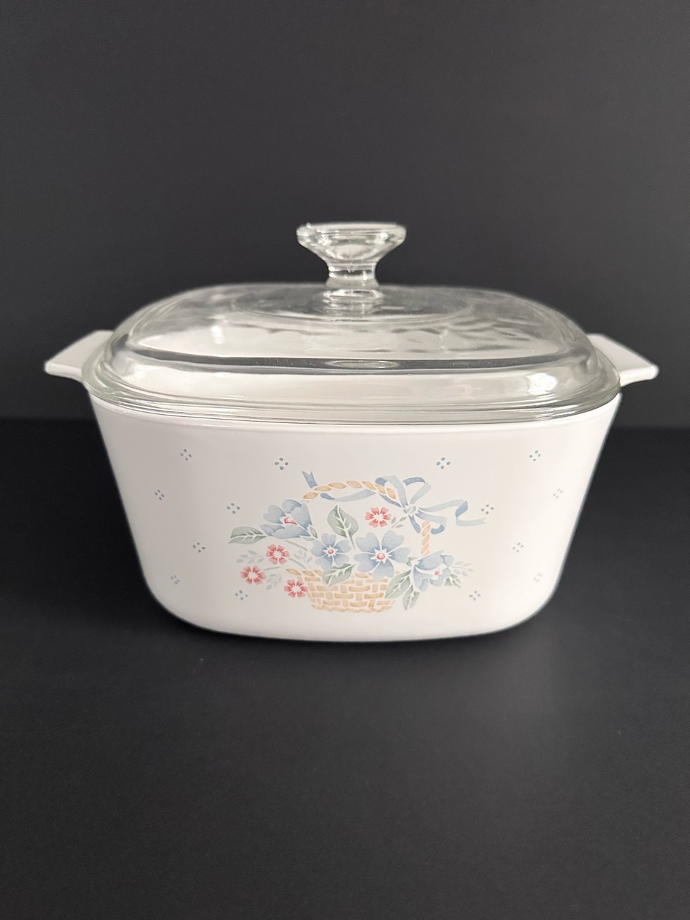 CORNING WARE - Vintage Country Cornflower, Casserole Dish, Glass Lid, 3 litre